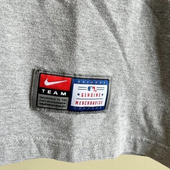 NIKE YANKEES BASEBALL STANDARD FIT SHORT SLEEVE‎ CTEWNECK GRAY MENS SIZE L - Picture 4 of 5